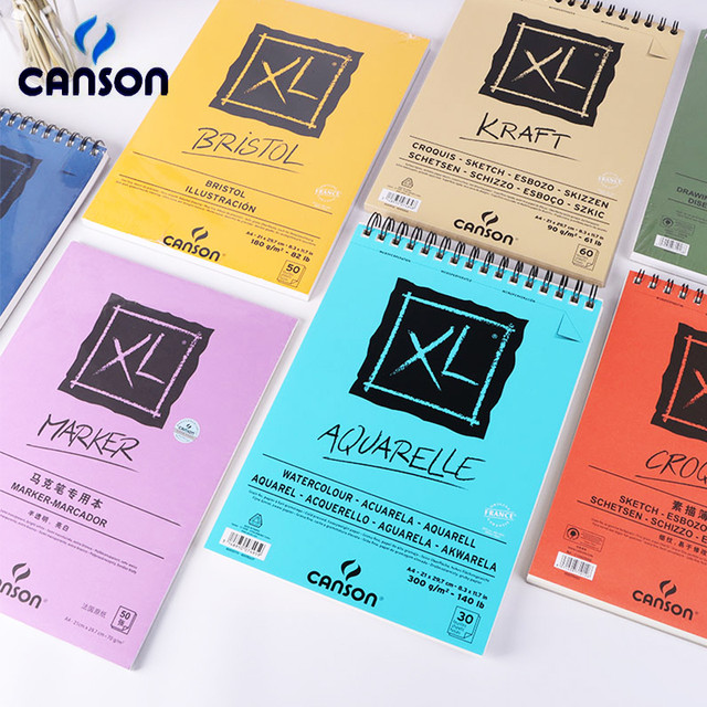 Canson Art Painting Book 16k/8k/a4/a3 For Sketch/marker/acrylic/watercolor/pencil/toner  Stick Book Kraft Paper Book Xl Series - Watercolor Paper - AliExpress